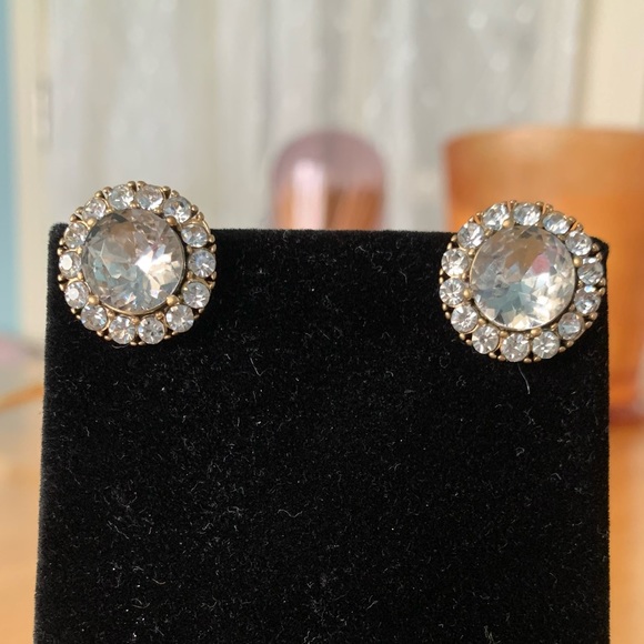 J Crew crystal stud earrings with micropavé setting - Picture 3 of 6